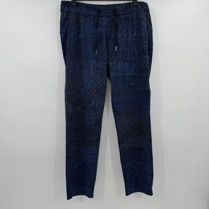 Lululemon Pants Women 10 Blue 7/8Length Pull On Elastic Drawstring Waist Stretch